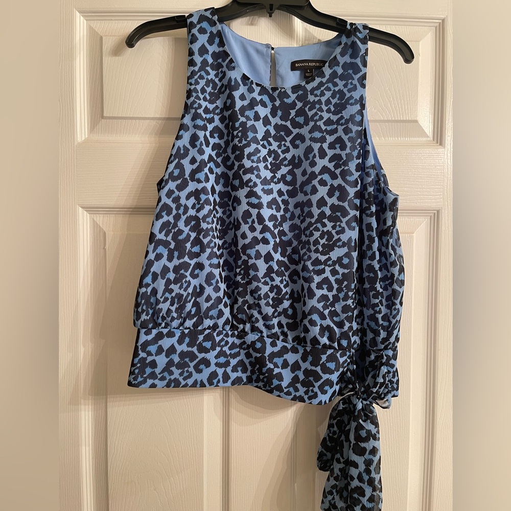 Banana Republic Leopard Blue Top